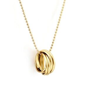 Stainless Steel Gold Color PVD Mixed Multiple Circles Necklace